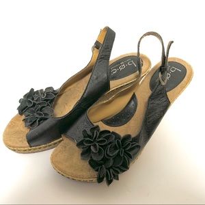 BØC BY BØRN Black Leather Hotsky Wedge